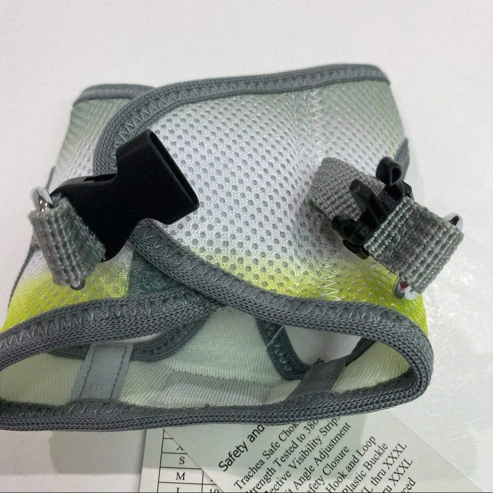 American River ultra choke free harness Sz XXS New yellow & gray Doggie Design